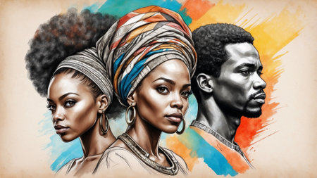 Black History Month Banner Social Media Template With Space Textの素材