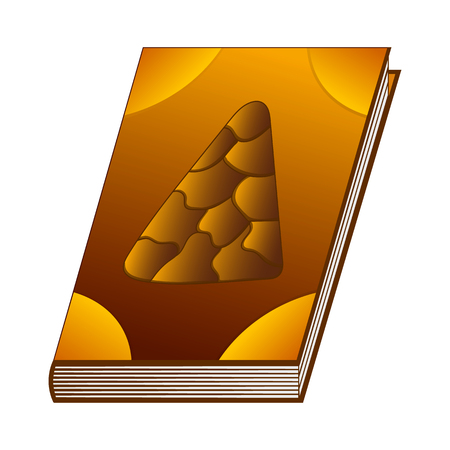 Spell books of earth element for Your Design, Game, Card. Ancient book with alchemy recipes and mystic spells and enchantments. Isolated GUI design elements. Vector Illustration.のイラスト素材