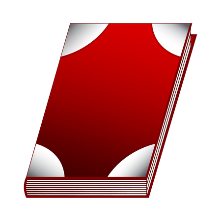 Spell books of fire element for Your Design, Game, Card. Ancient book with alchemy recipes and mystic spells and enchantments. Isolated GUI design elements. Vector Illustration.のイラスト素材