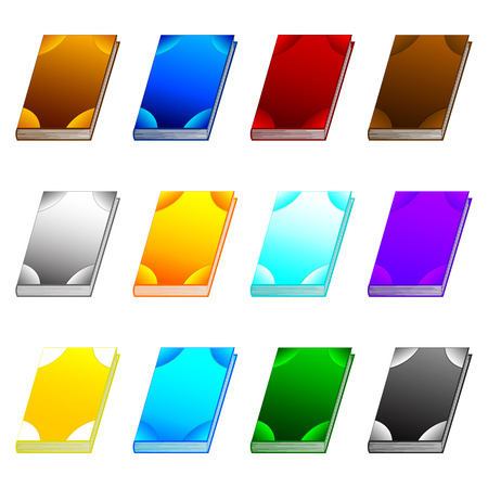 Set of Different Books isolated on white background. Isolated GUI design elements. Vector Illustration for Your Design, Game, Card.のイラスト素材