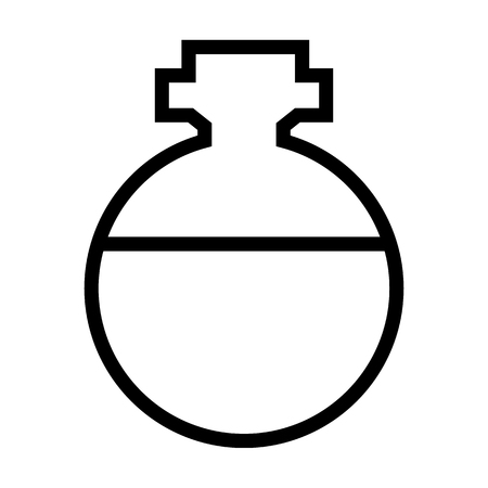 Icon Outline Bottle isolated on white background. Magic Potion in Flask. Vector illustration for your design, game, card.のイラスト素材