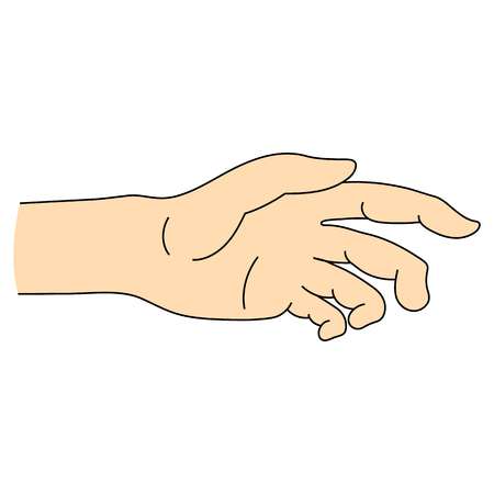Helping Hand Icon isolated on white background. Part of Body Symbol. Vector illustration for Your Design.のイラスト素材