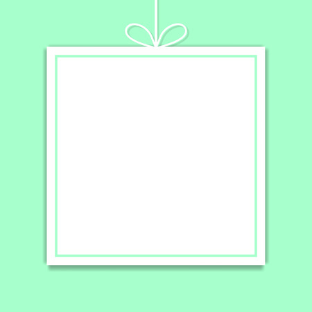 Mockup. Square paper template with space for text isolated on mint background. Vector illustration for your design.のイラスト素材