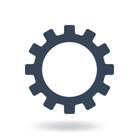Fill Gear Icon. Settings symbol. Flat style. Vector illustration isolated on white background.のイラスト素材