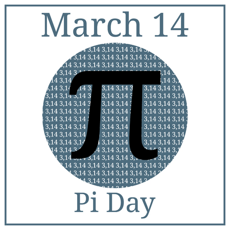 Pi Day. Mathematical constant. March 14th. March Holiday Calendar. Ratio of a circles circumference to its diameter. Constant number Piのイラスト素材