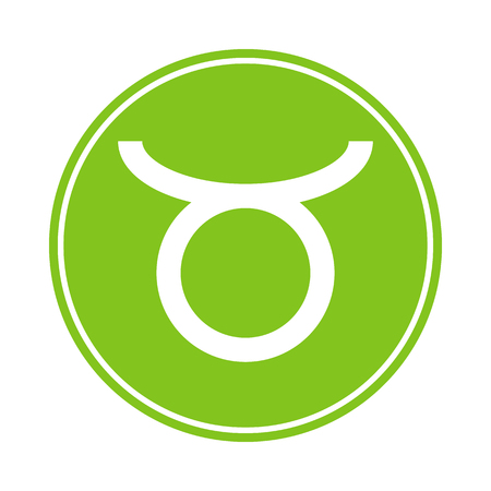 Taurus Icon. Vector Astrological, Horoscope Sign. Zodiac Symbol. Earth Element. Sticker. Vector illustration isolated on white background.のイラスト素材