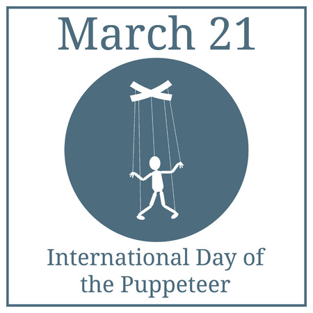 International Day of the Puppeteer. Puppet icon. The concept of management, manipulation. Vector illustration for your design.のイラスト素材