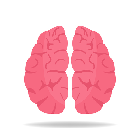 Vector Brain Icon. Mind, Intelligence Symbol. Flat Style. Vector illustration for Apps, Websitesのイラスト素材
