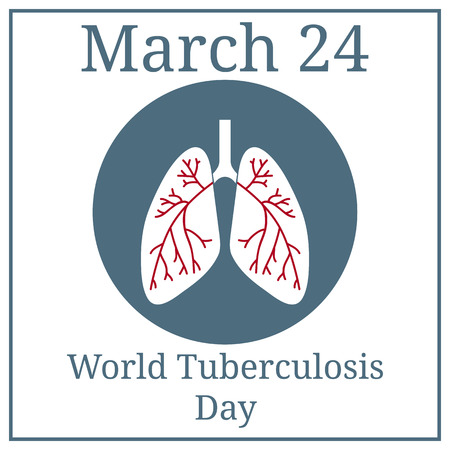 World Tuberculosis Day. March 24. March Holiday Calendar. Healthy Respiratory System Medical Concept. Vector illustration for Your Designのイラスト素材