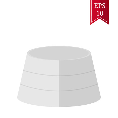 White Round Podium, Pedestal, Platform isolated on white background. Cartoon Flat Style. Vector illustration for Your Design.のイラスト素材
