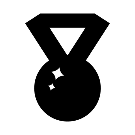 Medal Icon isolated on white background. Black silhouette of winner symbol. Clean and modern vector illustration for design, web.のイラスト素材