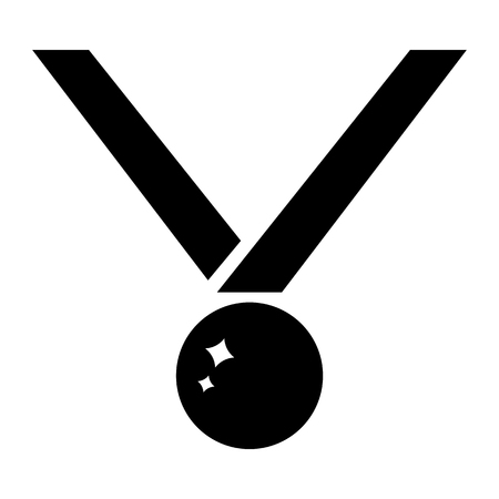 Medal Icon isolated on white background. Black silhouette of winner symbol. Clean and modern vector illustration for design, web.のイラスト素材