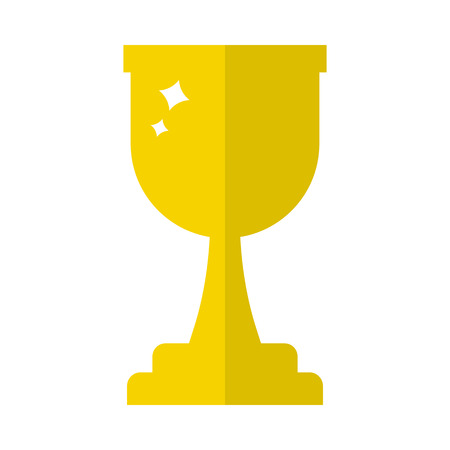 Vector Winner Trophy Cup Icon. First Place. Flat Golden Trophy isolated on white background. Vector illustration for Your Design, Web.のイラスト素材