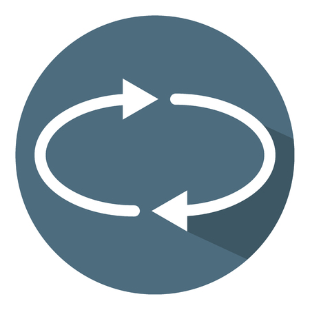 Vector Refresh, Reload, Repeat Icon. White Circle Arrows. Flat Style. Vector illustration for Design, Web, Infographic.のイラスト素材