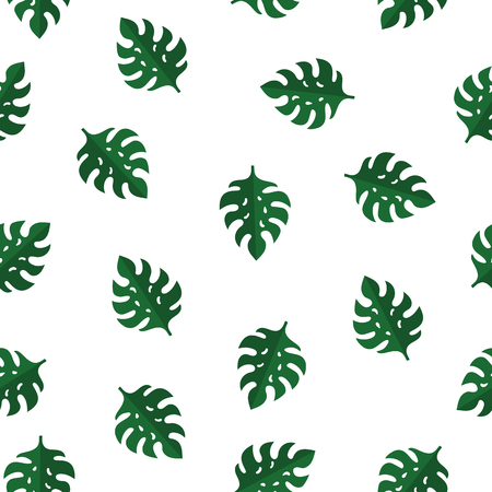 Seamless Pattern with Beautiful Monstera Leaves. Tropical Jungle Flora. Perfect for Print, Wrapping Paper, Fabric. Vector illustration for Your Design.のイラスト素材