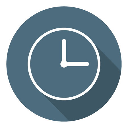 Clock Icon. Time Symbol. Outline Flat Style. Vector illustration for Your Design, Web.のイラスト素材