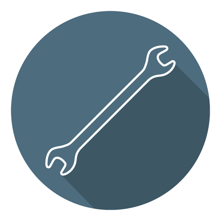Wrench Icon. Repair Symbol. Outline Flat Style. Vector illustration for Your Design, Web.のイラスト素材