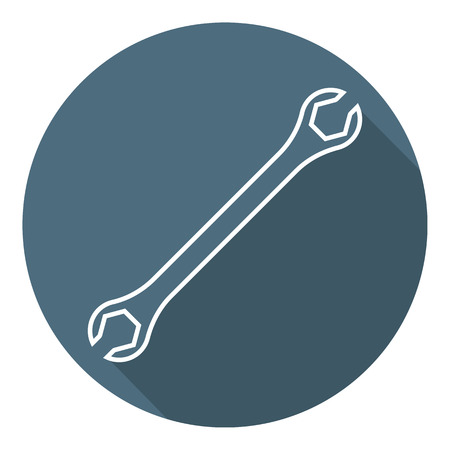 Spanner Cap Wrench Icon. Repair Symbol. Outline Flat Style. Vector illustration for Your Design, Web.のイラスト素材