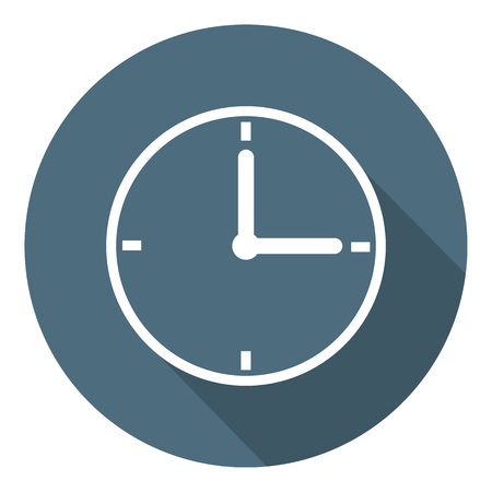 Clock Icon. Time Symbol. Outline Flat Style. Vector illustration for Your Design, Web.のイラスト素材