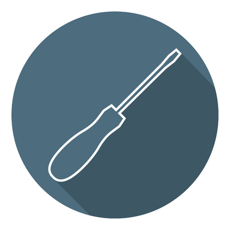 Screwdriver Icon. Repair Symbol. Outline Flat Style. Vector illustration for Your Design, Web.のイラスト素材