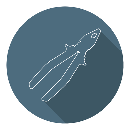 Pliers Icon. Repair Symbol. Outline Flat Style. Vector illustration for Your Design, Web.のイラスト素材
