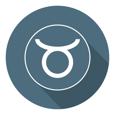 Taurus Icon. Vector Astrological, Horoscope Sign. Zodiac Symbol. Air Element. Flat Style. Sticker. Vector illustration for Your Design, Web.のイラスト素材