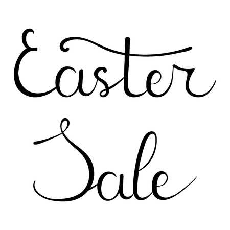 Easter Sale Hand Drawn Calligraphy Lettering. For Discount, Flyer, Brochure. Vector illustration for Your Design, Web.のイラスト素材