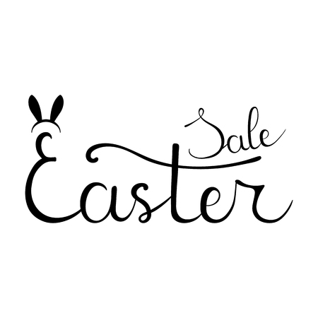 Easter Sale Hand Drawn Calligraphy Lettering. For Discount, Flyer, Brochure. Vector illustration for Your Design, Web.のイラスト素材