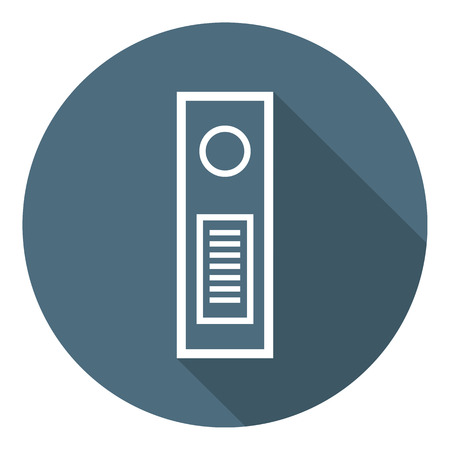 Folder for Documents. Outline Flat Icon. File Protection, Data Security, Safe Confidential Information. Vector illustration for Your Design, Web, App.のイラスト素材