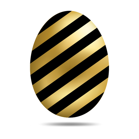 Vector Easter Golden Egg isolated on white background. Colorful Egg with Dots Pattern. Realistic Style. For Greeting Cards, Invitations. Vector illustration for Your Design, Webのイラスト素材