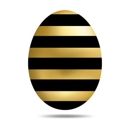 Vector Easter Golden Egg isolated on white background. Colorful Egg with Dots Pattern. Realistic Style. For Greeting Cards, Invitations. Vector illustration for Your Design, Webのイラスト素材