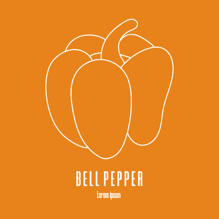 Line style icon of a bell pepper. Farm, market icon. Clean and modern vector illustration.のイラスト素材