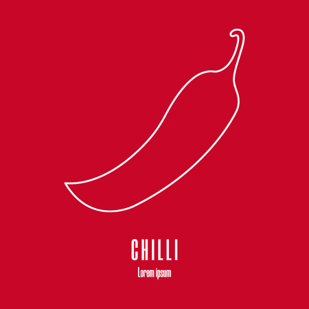Line style icon of a chili pepper. Farm, market icon. Clean and modern vector illustration.のイラスト素材