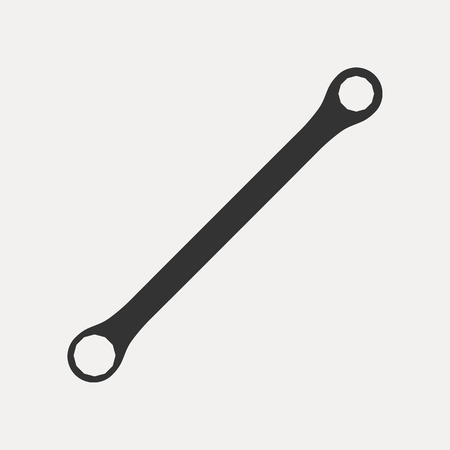 Silhouette icon of wrench. Workshop, mechanic, repair service  template. Clean and modern vector illustration.のイラスト素材
