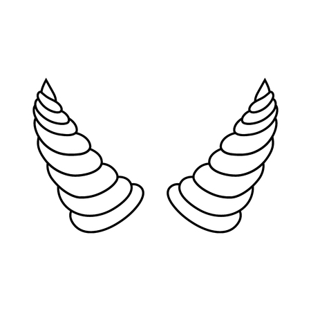 Outline devil horns isolated on white background. Line style. Clean and modern vector illustration for design, web.のイラスト素材