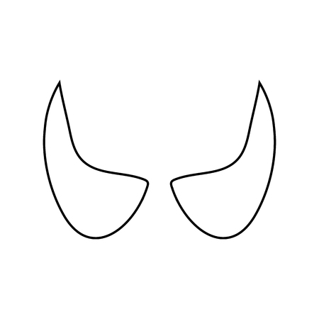 Outline devil horns isolated on white background. Line style. Clean and modern vector illustration for design, web.のイラスト素材