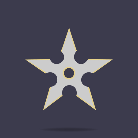 Shuriken icon. Ninja weapon. Samurai equipment. Cartoon style. Clean and modern vector illustration for design, web.のイラスト素材
