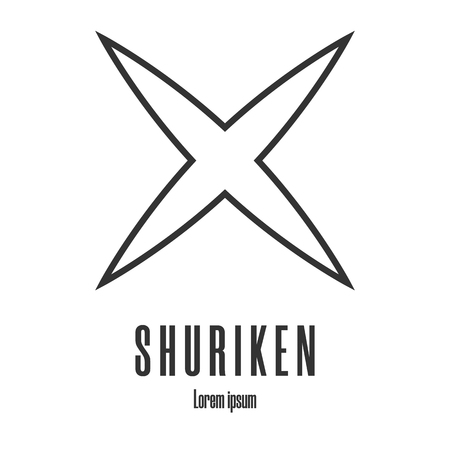 Line style icon of a shuriken. Ninja weapon.のイラスト素材