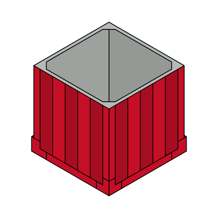 Open air drop box Isometric container. Battle royal concept. Clean and modern vector illustration for design, web.のイラスト素材