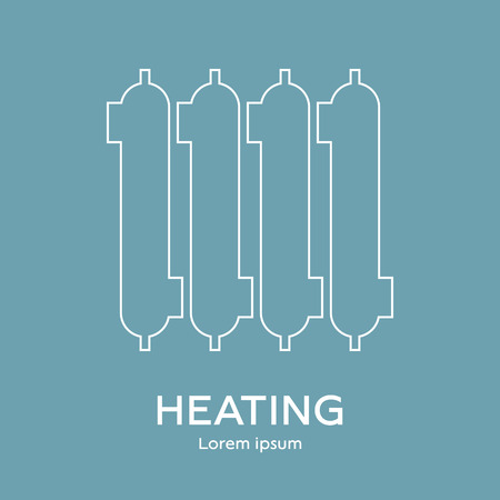 Line style icon of utilities. Symbol of heating. Clean and modern vector illustration for design, web.のイラスト素材