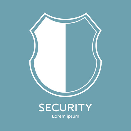 Shield icon. Security company. Abstract symbol of protection. Clean and modern vector illustration.のイラスト素材
