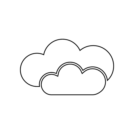 Line style cloud template. Online storage server concept. Clean and modern vector illustration.のイラスト素材