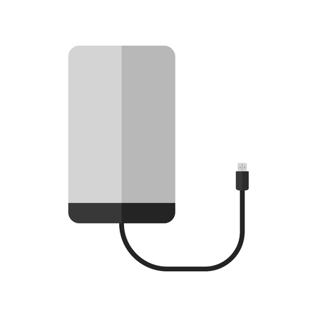 Portable external hard drive disk icon. Flat style. Vector illustration for design.のイラスト素材