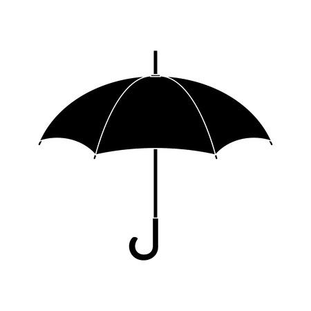 Black silhouette of umbrella. Security, protection concept. Clean and modern vector illustration for design, web.のイラスト素材
