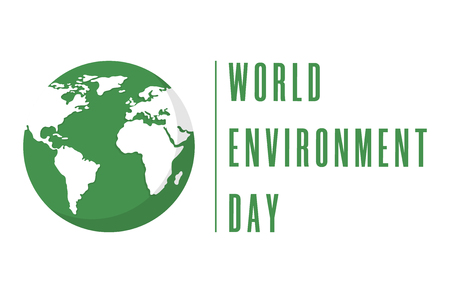 World Environment Day. Creative poster or banner. Ecology planet. Eco friendly design. Vector illustration.のイラスト素材