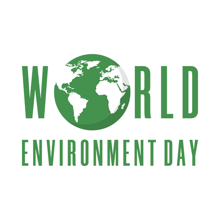 World Environment Day. Creative poster or banner. Ecology planet. Eco friendly design. Vector illustration.のイラスト素材