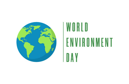 World Environment Day. Creative poster or banner. Ecology planet. Eco friendly design. Vector illustration.のイラスト素材