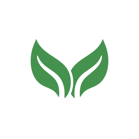 Leaves icon. Green ecological sign. Protect planet. Vector illustration for design.のイラスト素材