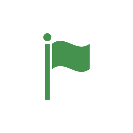 Flag icon. Green ecological sign. Protect planet. Vector illustration for design.のイラスト素材