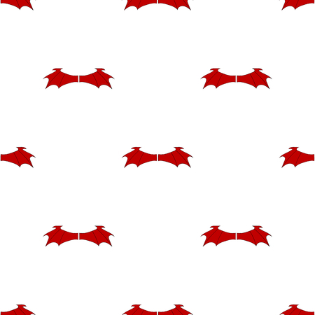 Seamless pattern with red devil wings isolated on white background. Vector illustration for design, web, wrapping paper, fabric, wallpaper.のイラスト素材